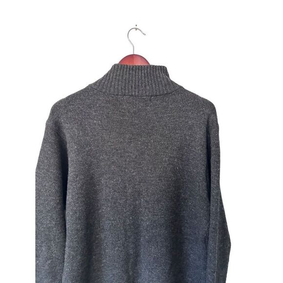 Irelandseye 100% Wool Gray Quarter Zip Sweater Size M Classic Staple Capsule - Picture 8 of 11